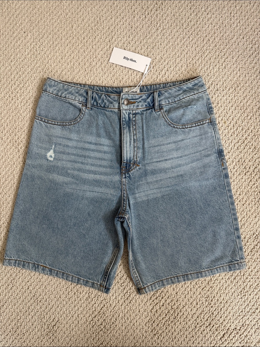 Rhythm. Light Blue Washed Denim Shorts
